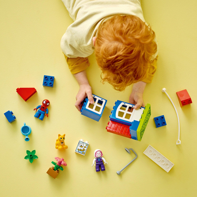 Lodër ndërtimi Lego Duplo Marvel Shpia e Spider-Man 10995, set me figura, për kalamaj 2+
