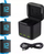 Karikues Telesin për GoPro Hero, 3 bateri, USB, i zi