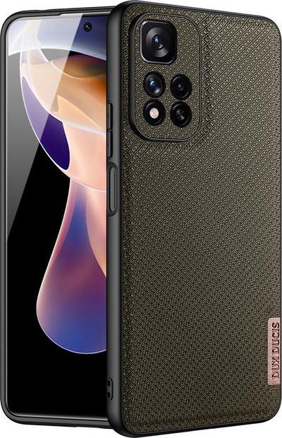 Mbulesë telefoni Dux Ducis Fino për Xiaomi Poco X4 NFC 5G, najlon antirrëshqitës, kompatibile me karikim wireless, e gjelbër