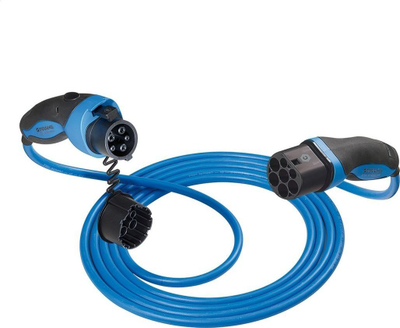 Кабел за полнење Mennekes Mode 3, Тип 2 во Тип 1, 20A 230V, 7.5m, сина и црна