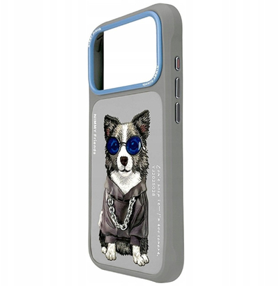 Mbulesë telefoni Audi Case Nimmy Glasses Cool Dog për iPhone 17 Pro Max, gri