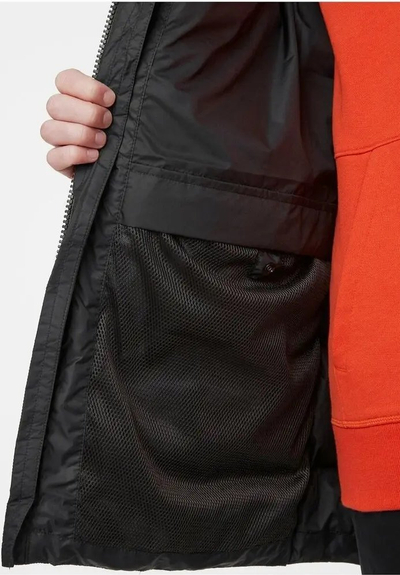 Xhaketë Helly Hansen Active Puffy Long për burra, e gjatë, me kapuç, e zezë