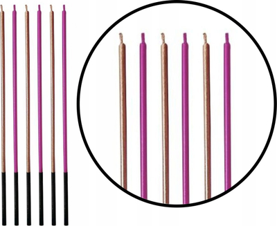 Qirinj dekorativ Godan Beauty and Charm Metallic, 17cm, set me 6 copë, rozë metalike