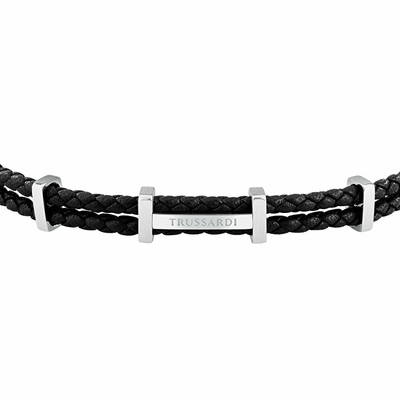 Byzylyk për meshkuj Trussardi T-Leather TJAXZ13, i argjendtë/ i zi