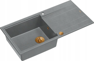 Lavaman kuzhine Granitaldebo EVAN 146 XL, 1 legen, montim i futur në plan ose i varur poshtë, gri silver stone me elemente bakri