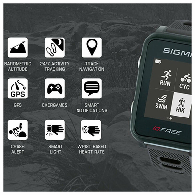 Orë për meshkuj Sigma Heart Rate Monitor iD.FREE Grey 24100, e hirtë