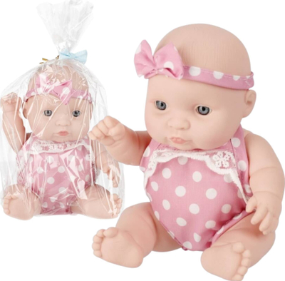Kukull bebe Mega Creative Baby Mibebe, 20cm, plastikë edhe tekstil, ngjyra mikse
