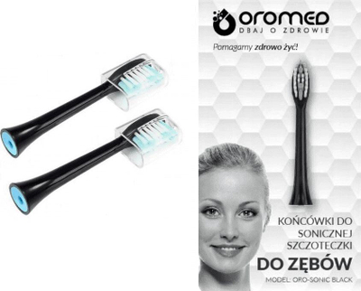 Kokë për furçën e dhëmbëve Oromed Oro-Sonic, 2 copë, të zeza.