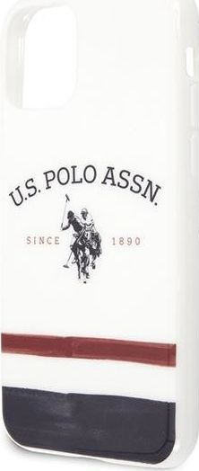Mbrojtëse U.S. Polo ASSN Tricolor Pattern Collection për iPhone 11 Pro, e bardhë