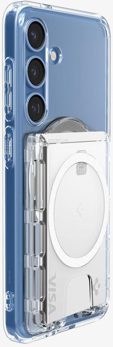 Kapak telefoni Spigen Ultra Hybrid Wallet MagSafe Plus, për Samsung Galaxy S25 Series, transparent