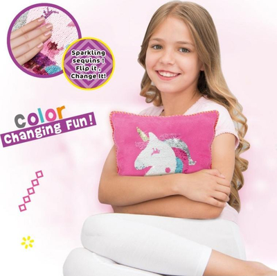 Set kreativ për qepje jastëku njëbrirësh Woopie Art&Fun, me llustra, për kalamaj 5+, rozë