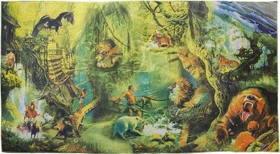 Tapet për dysheme Jungle, 108 x 58 cm, material i butë, shumëngjyrësh