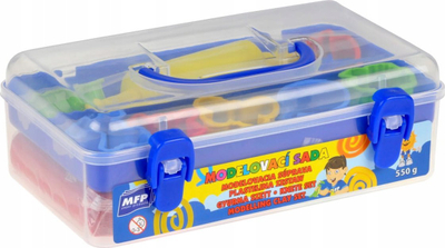 Set plasteline MFP Modelling Clay Set, 7 ngjyra, 7 forma prerëse me okllai, shumëngjyrësh