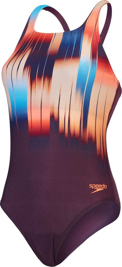 Rrobë banjo njëpjesëshe Speedo Digital Printed Medalist, për gra, vjollcë