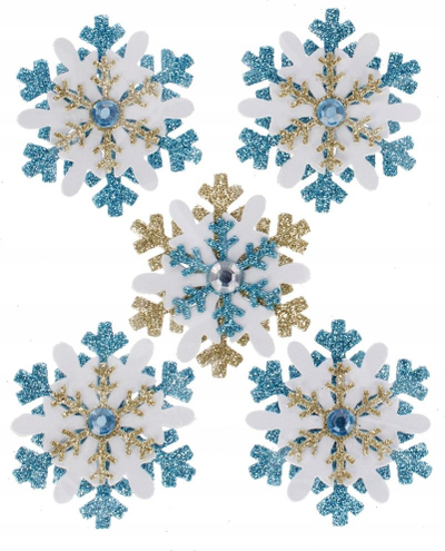 Ngjitëse zbukuruese Craft with Fun Christmas, flokë bore me xixa blu edhe të arta
