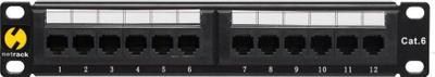 Panel i rrjetit NetRack 10" 12-Port Cat. 6 UTP (104-16)