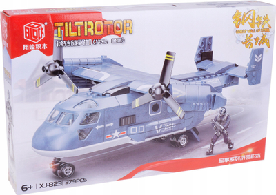 Set ndërtimi Dromader XJ-823 Tiltrotor, 379 copa, 23 cm, blu