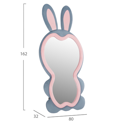 Pasqyrë statike fëmijë Bunny 80x162Hcm (HM4489.02), rozë/ kaltër/ zezë