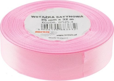 Fjongo sateni Pink, 25mm, 32m, rozë e çelët