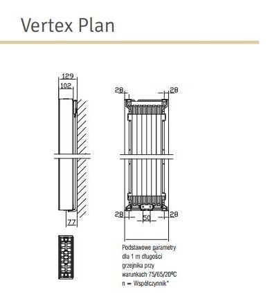 Radiator vertikal Stelrad Vertex Plan, 500 x 2200 mm, 2115 W, i bardhë