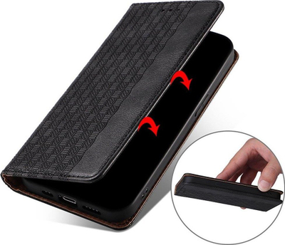 Mbulesë portofol Hurtel Magnet Strap Case për Xiaomi Redmi Note 11 Pro, me mbajtëse kartash, me varëse të vogël, e zezë
