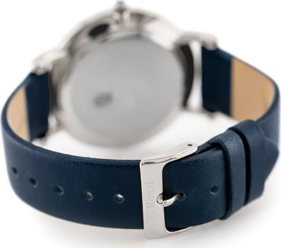 Orë burrash G.Rossi 10401A-6F1, mekanizëm quartz, rrip lëkure, blu