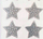 Ngjitëse dekorative Titanum Stars, diametër 40mm, 12 copë, argjendi