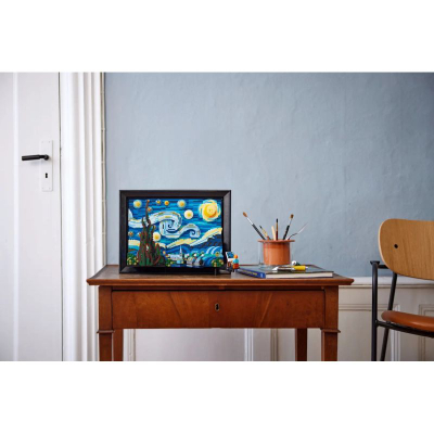 Set LEGO Ideas The Starry Night 21333, 2316 copa, dekor muri, me kornizë të zezë
