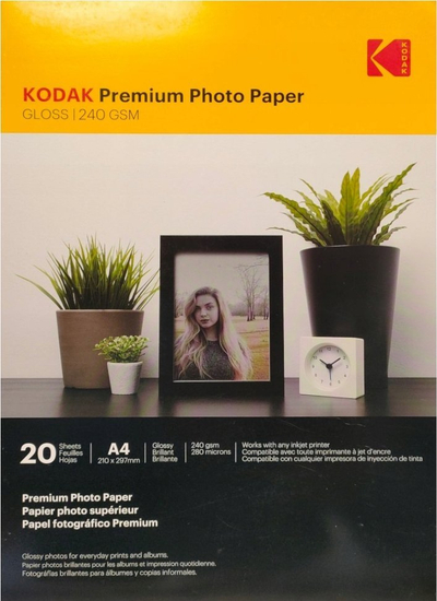 Letër fotografike Kodak 185z000460, Premium Photo Paper, A4 me shkëlqim, 240g