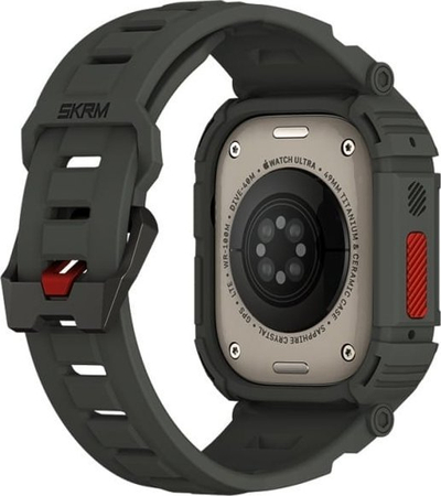Rrip me mbrojtëse për Apple Watch 49mm Skinarma Mecha 2 in 1, TPU, ngjyrë ulliri
