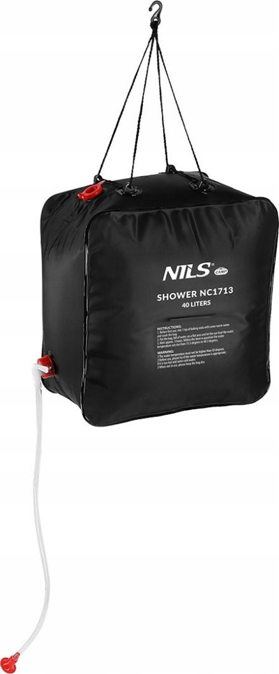 Dush portativ NILS Camp NC1713, 40L, ngrohje diellore, ngjyrë e zezë