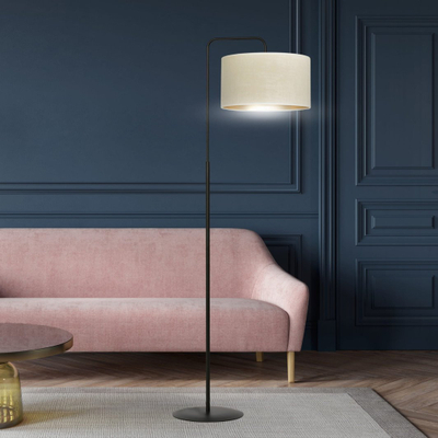 Lampadar Emibig Hilde LP1, E27 60W, strukturë metalike, i zi me abazhur të bardhë