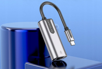 Адаптер USB C во RJ 45 Gigabit Ethernet, 0.15m, сив