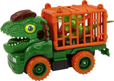 Lodër kamion dinosauri Leantoys DIY, set me dino, jeshile portokalli
