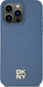Husë telefoni DKNY DKHMP15SPSHRPSB për iPhone 15 14 13 6.1", hardcase lëkurë eko, MagSafe, blu