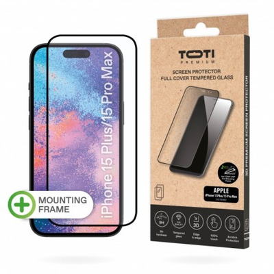 Mburojë ekrani Toti Premium Tempered Glass për iPhone 15 Plus 15 Pro Max, xham 9H, transparente