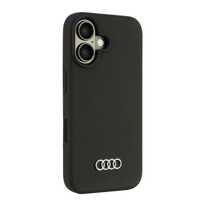 Kapak Audi Silicone Hardcase për iPhone 16 6.1", silikon, i zi