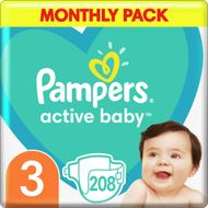Pelena Pampers Active Baby 3, 6-10 kg, 208 copë