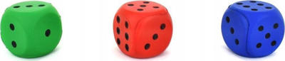 Lodër zar shkumë Soft Dice Ball i madh, 6 x 6 x 6 cm, i butë, ngjyrë e përzier
