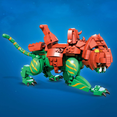 Lodër me tulla MEGA Construx Masters of the Universe Battle Cat, 537 pjesë, 10+, jeshile me të kuqe