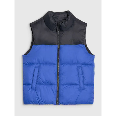 Детски елек 4F VEST M208, топол, со џебови, сино-црн