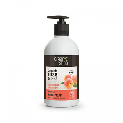 Sapun i lëngshëm për duar Organic Shop Peach & Rose, 500 ml