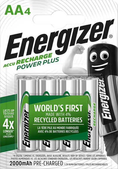 Bateri rikarikues Energizer Power Plus AA, 2000mAh, set 4 copë, të bardha