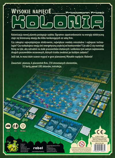 Loja tavoline Rebel Power Grid Colony, lojë strategjike, për të rritur, shumëngjyrëshe