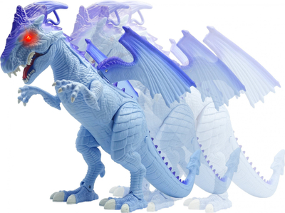 Lodër dragoi Mighty Megasaur që nxjerr frymë akulli, me telekomandë, ecëse me dritë edhe zë, blu