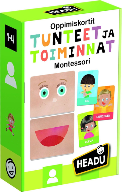 Loja edukative Headu Flashcards Emotions and Actions Montessori, 40 letra, për moshën 1-4 vjeç, shumëngjyrëshe