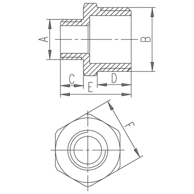 Përshtatës metalik Ferro N10C, krom, 3/4" në 1/2"