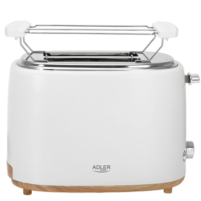 Toster ADLER AD 3225, 2 feta, 800W, funkcioni grill, i bardhë