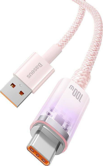 Kabllo karikimi Baseus Explorer, USB në USB C, 100W, 2m, rozë