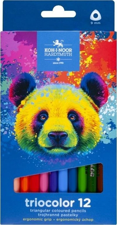 Lapsa ngjyrosës Koh-I-Noor Triocolor Bear, set 12 ngjyra, trekëndorë